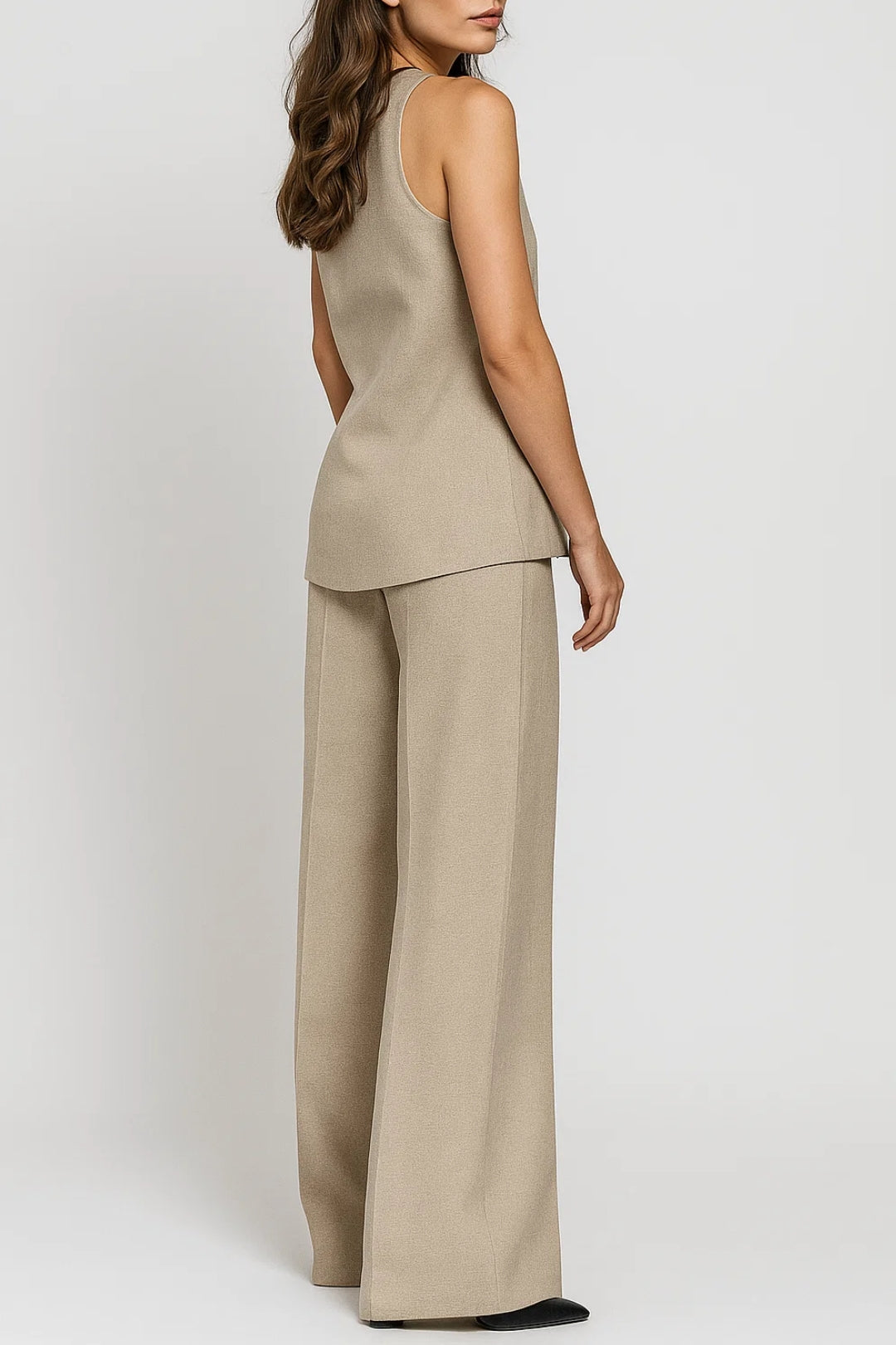 Zweiteiliges Set | Lange Weste mit Hose | Schlichte Eleganz