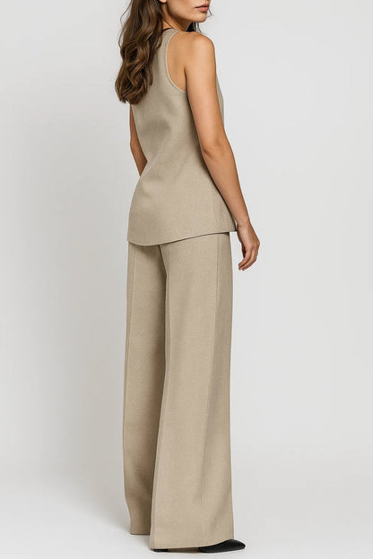 Zweiteiliges Set | Lange Weste mit Hose | Schlichte Eleganz