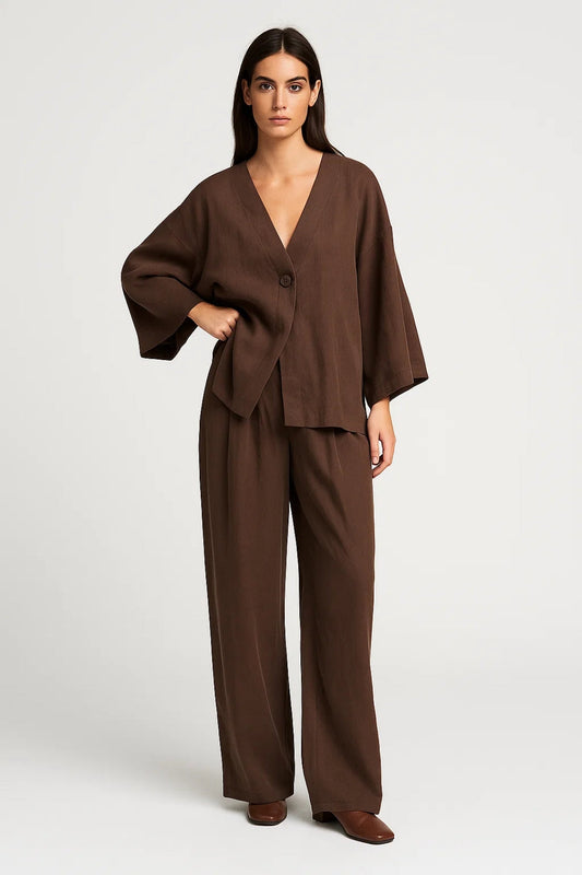 Zweiteiliges Set | Weite Jacke mit Hose | Moderne Schlichtheit