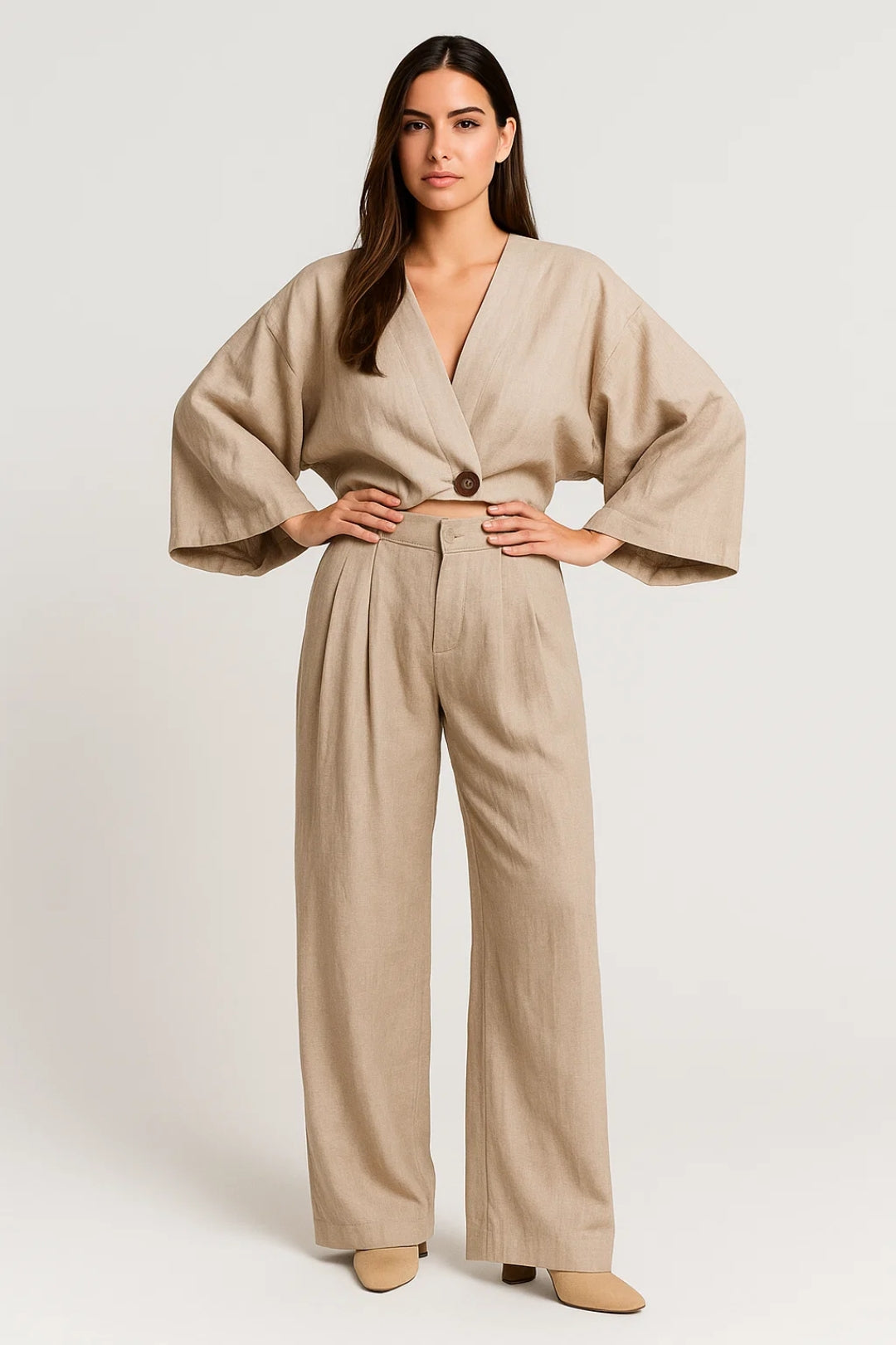 Zweiteiliges Set | Weite Jacke mit Hose | Moderne Schlichtheit