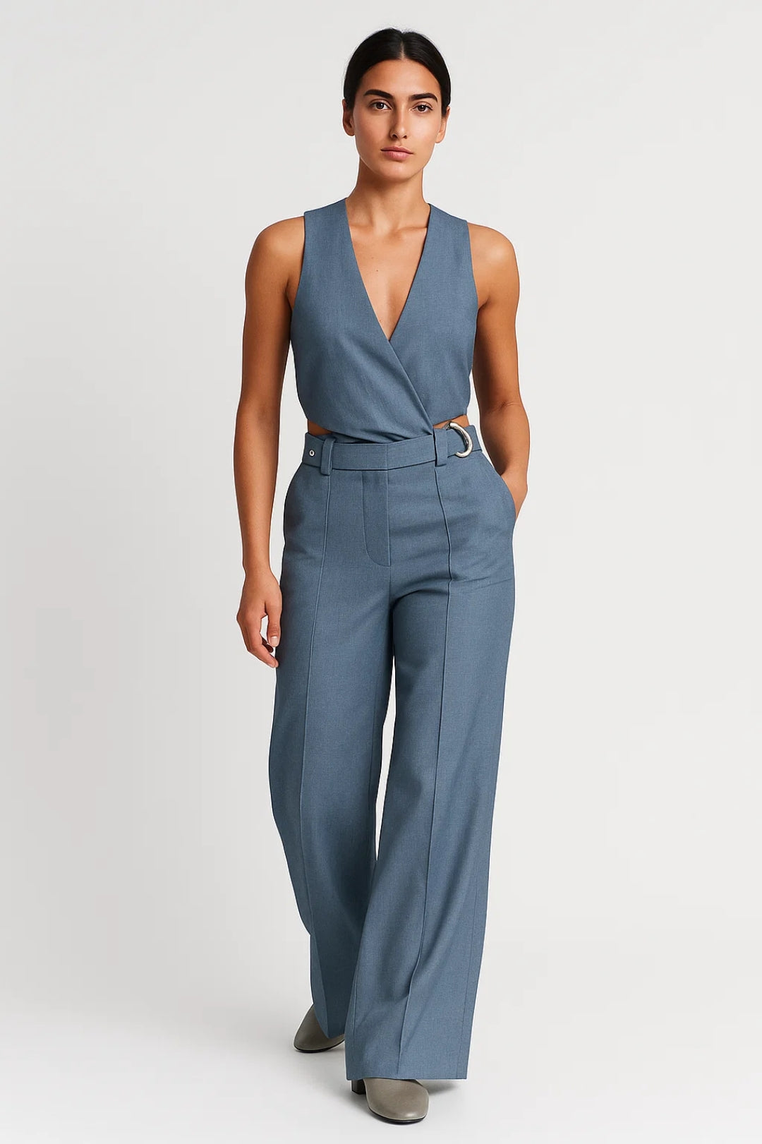 Zweiteiliges Set | Wickeloberteil mit Hose | Moderne Eleganz