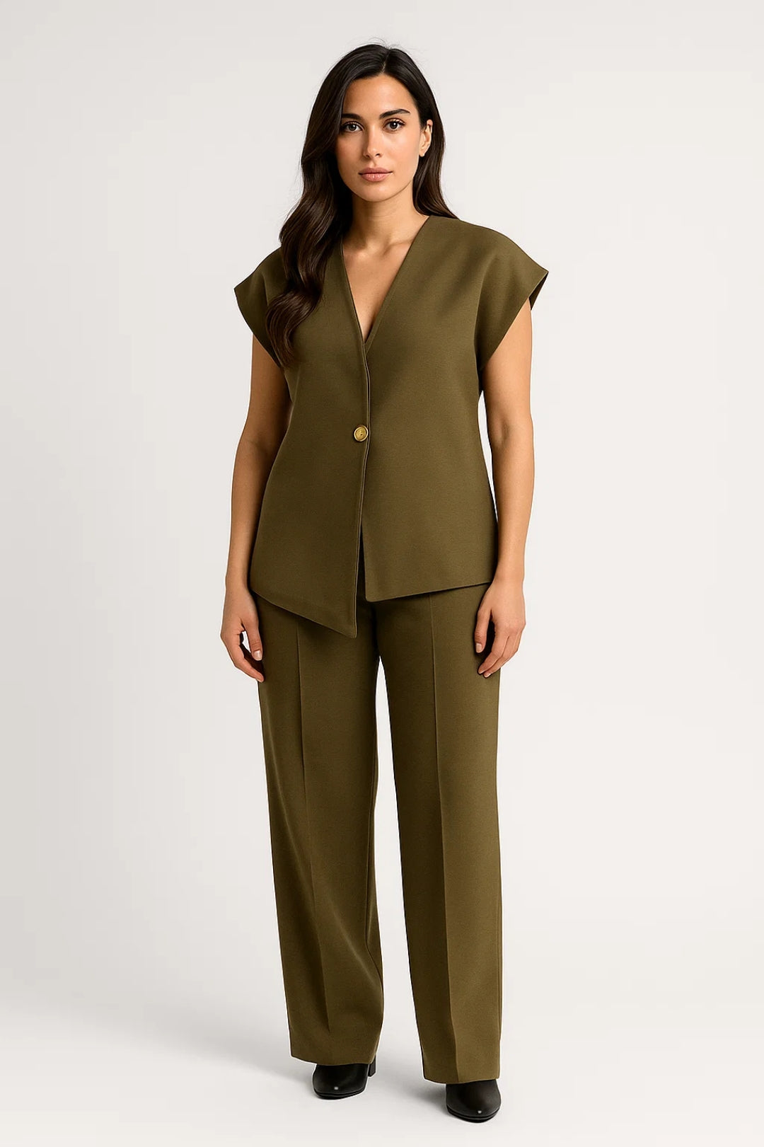 Zweiteiliges Set | Ärmelloses Oberteil mit Hose | Zeitlose Schlichtheit