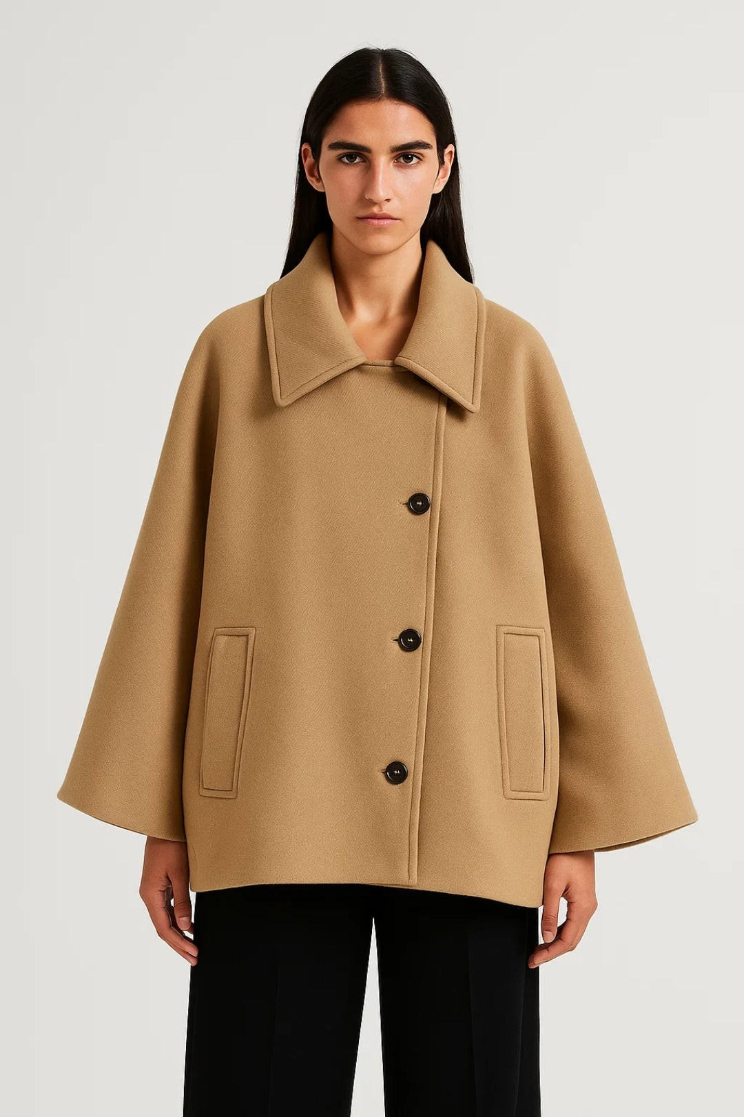 A-Linien-Jacke mit Knopfleiste | Weit geschnitten | Zeitlos und elegant