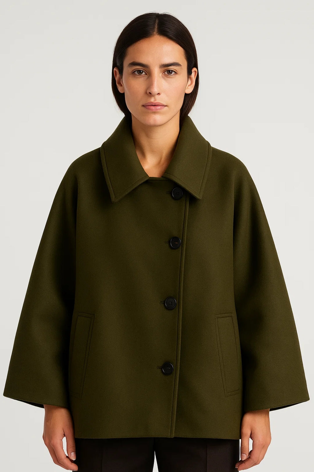 A-Linien-Jacke mit Knopfleiste | Weit geschnitten | Zeitlos und elegant