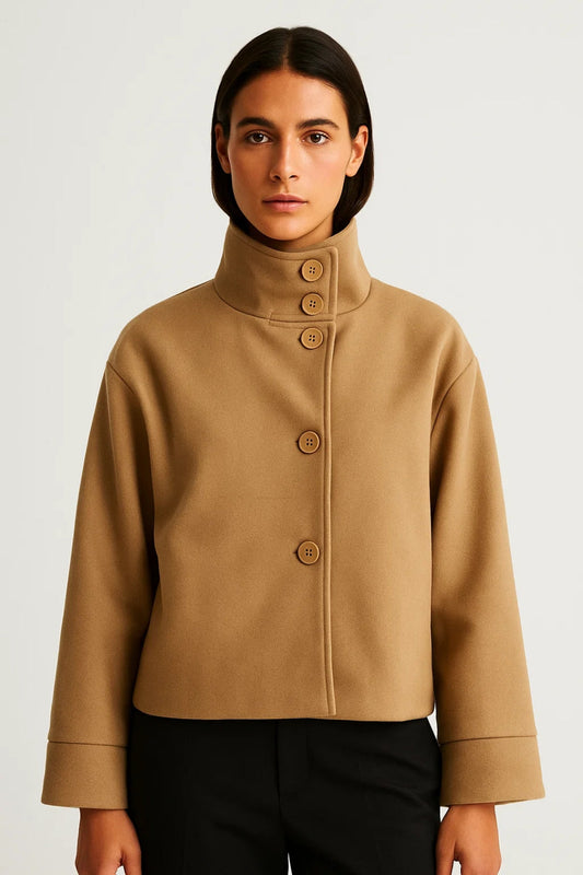 Kurzjacke mit Stehkragen | Klare Linien | Eleganter Minimalismus