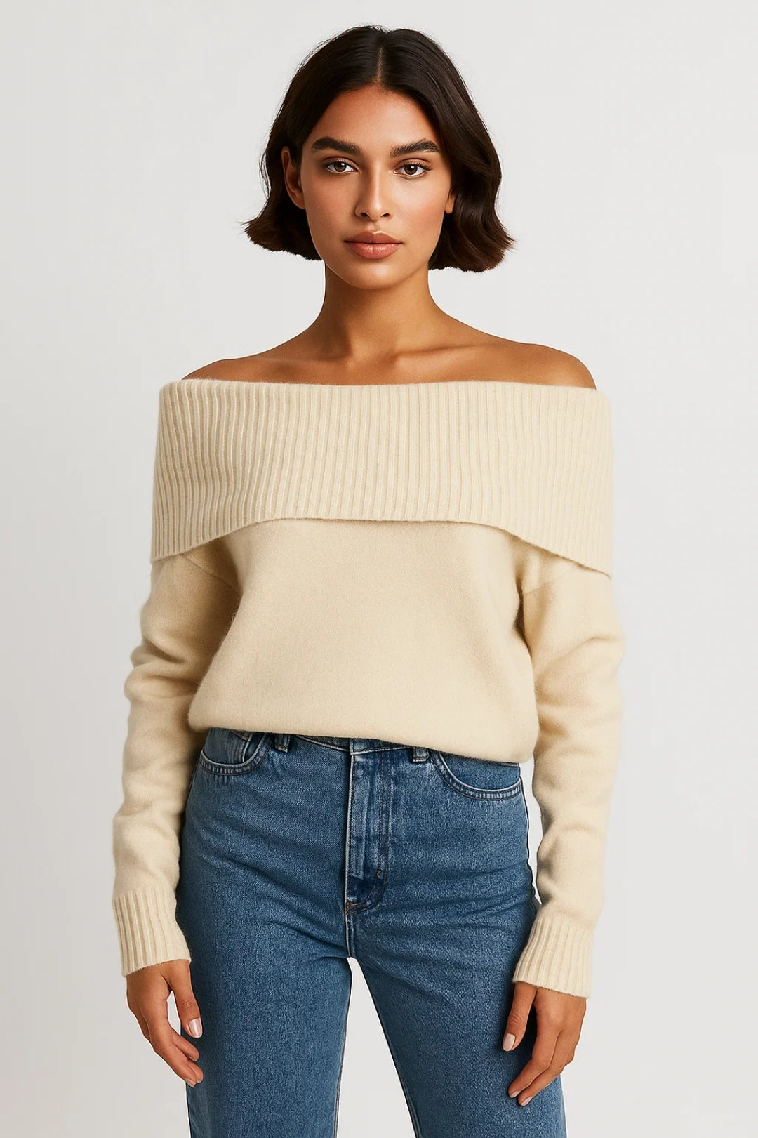 Off-Shoulder Pullover | Weich & Feminin | Für stilvolle Herbst-Looks