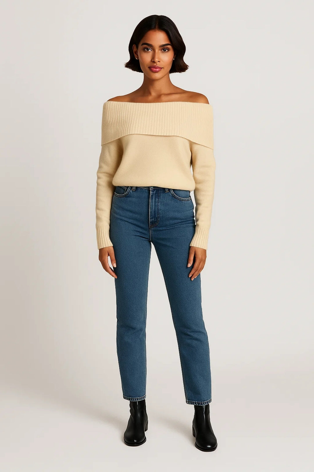 Off-Shoulder Pullover | Weich & Feminin | Für stilvolle Herbst-Looks