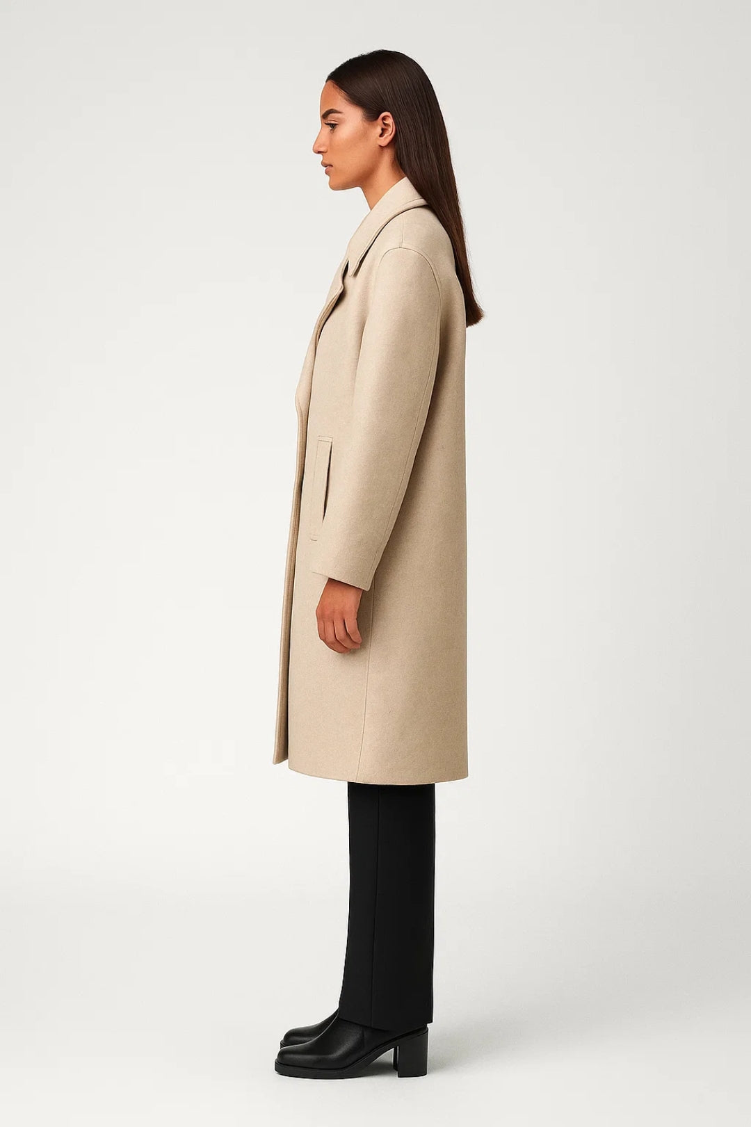 Langer Mantel mit Reverskragen | Doppelreihig | Klassischer Oversized-Stil