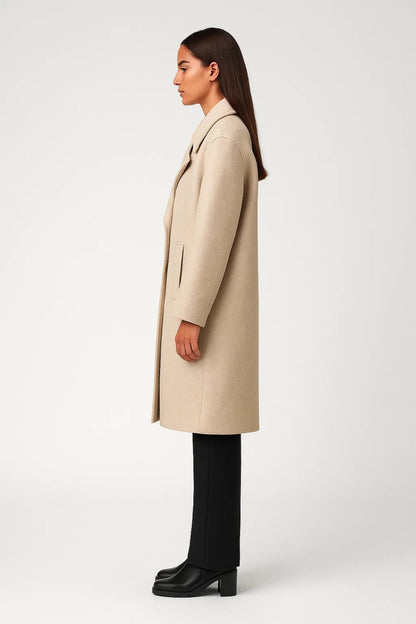 Langer Mantel mit Reverskragen | Doppelreihig | Klassischer Oversized-Stil