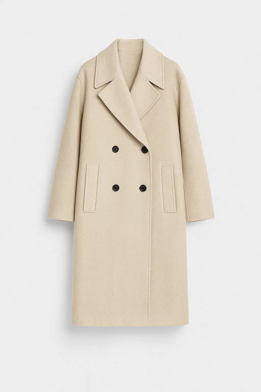 Langer Mantel mit Reverskragen | Doppelreihig | Klassischer Oversized-Stil