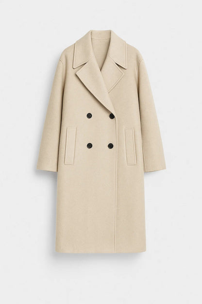 Langer Mantel mit Reverskragen | Doppelreihig | Klassischer Oversized-Stil