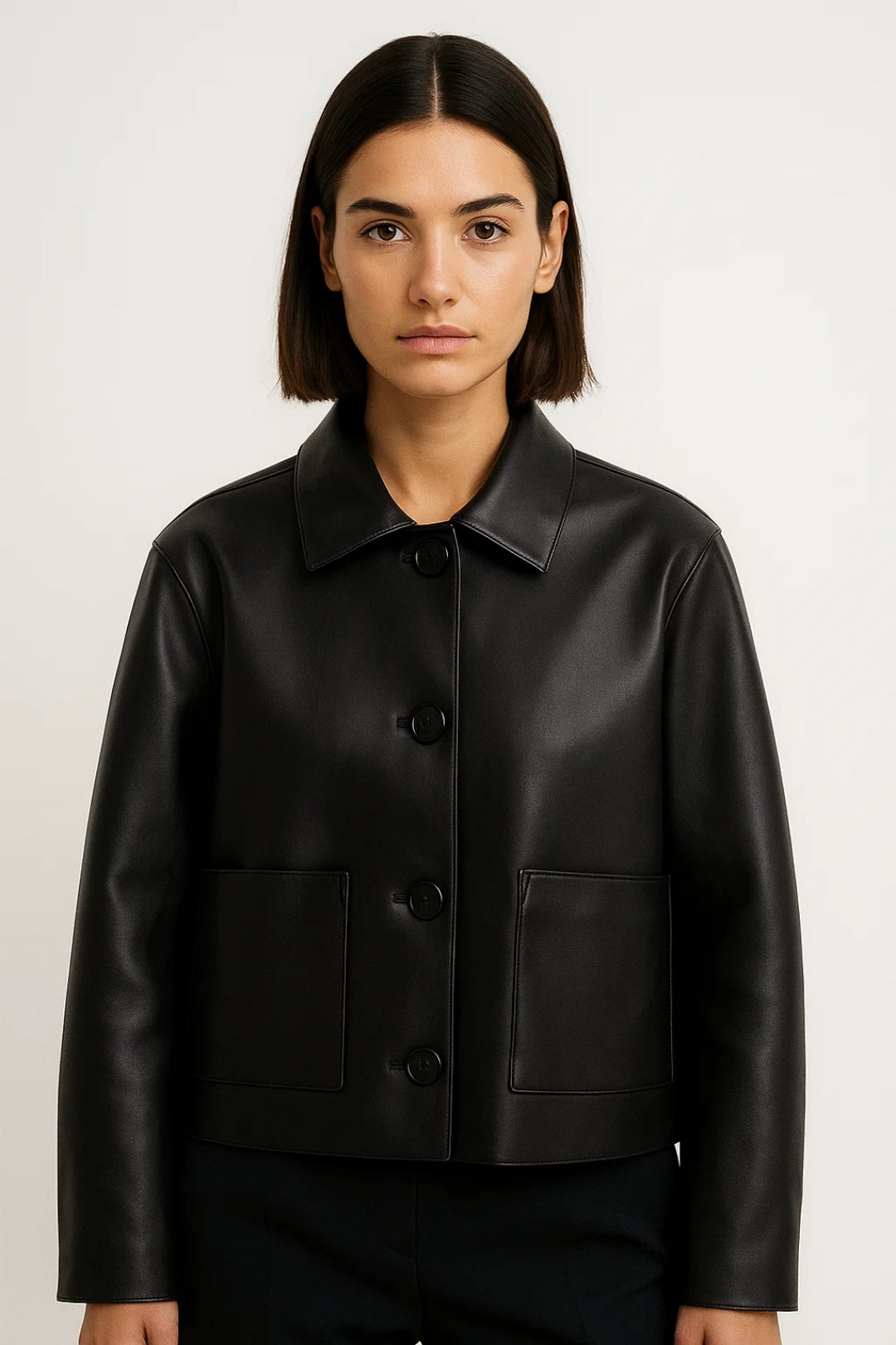 Kurze Damenjacke | Minimalistischer Schnitt mit Knopfleiste | Zeitlose Eleganz