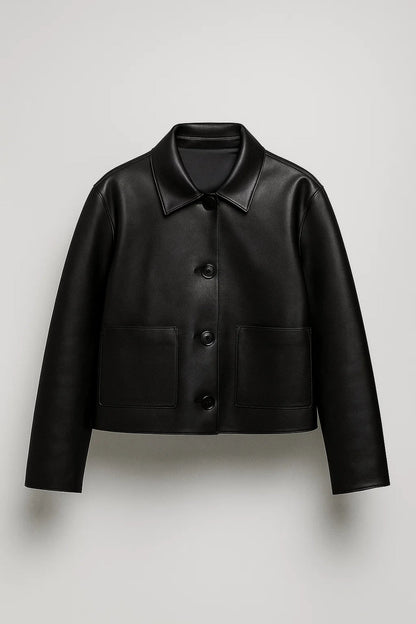 Kurze Damenjacke | Minimalistischer Schnitt mit Knopfleiste | Zeitlose Eleganz