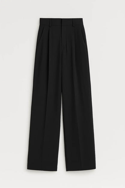 Weite Stoffhose in Schwarz | High-Waist | Elegant & Zeitlos