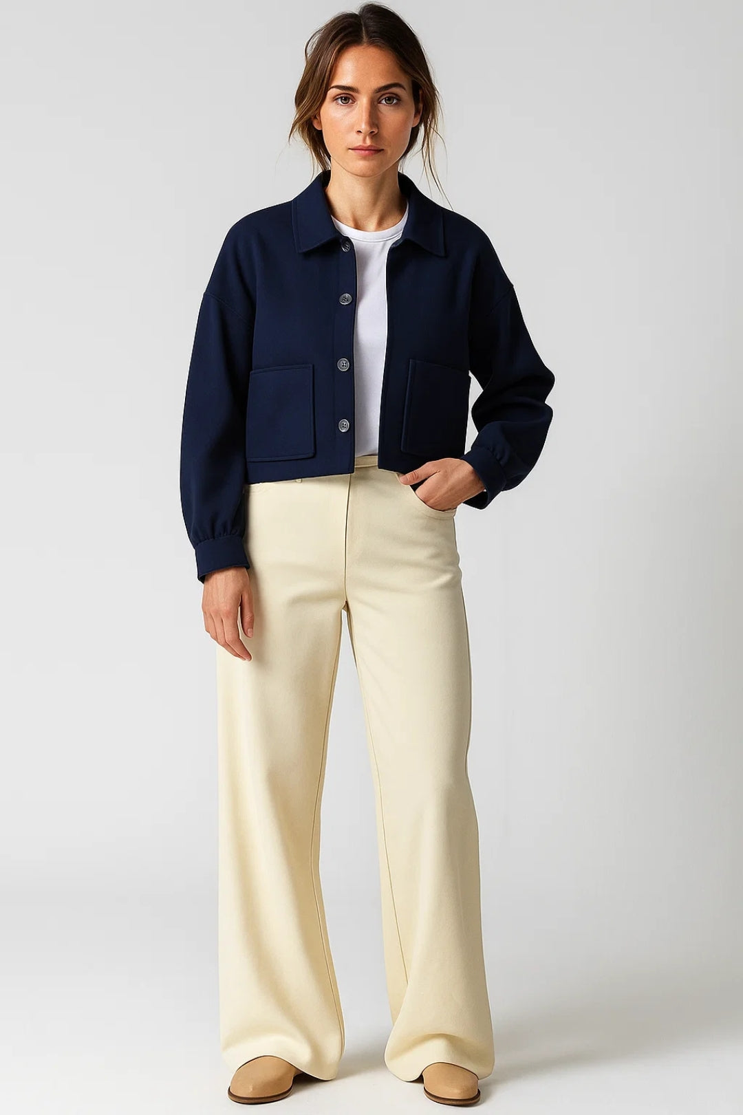 Kurzjacke mit Knopfleiste | Cropped Fit | Zeitloser Look