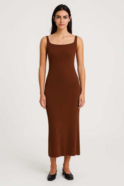 Langes Kleid | Figurbetonter Schnitt | Trägerform