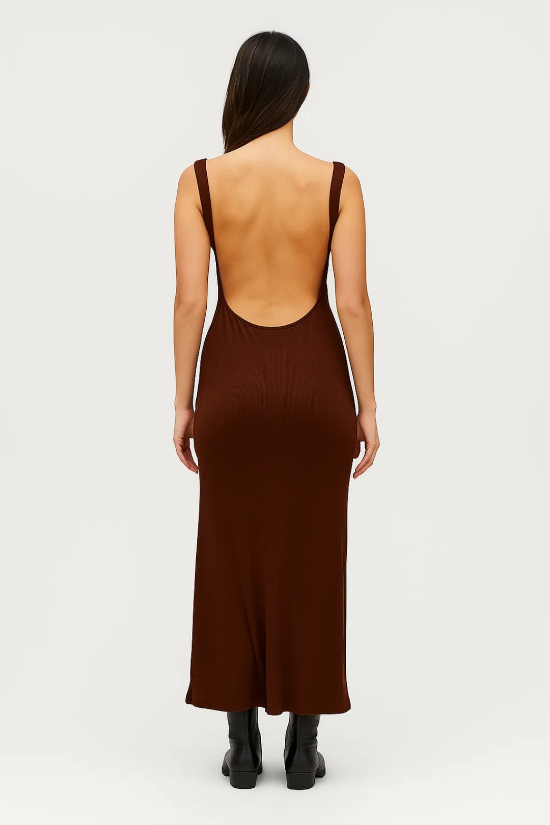 Langes Kleid | Figurbetonter Schnitt | Trägerform