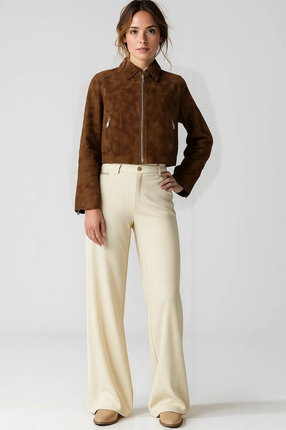 Wildlederjack | Kurz geschnitten | Herbstlich und Stilvoll