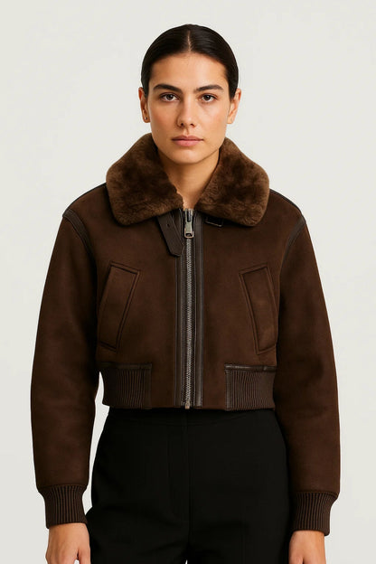 Kurze Damenjacke | Klassischer Schnitt mit Reißverschluss | Warm und Zeitlos