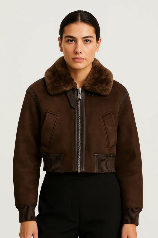 Kurze Damenjacke | Klassischer Schnitt mit Reißverschluss | Warm und Zeitlos