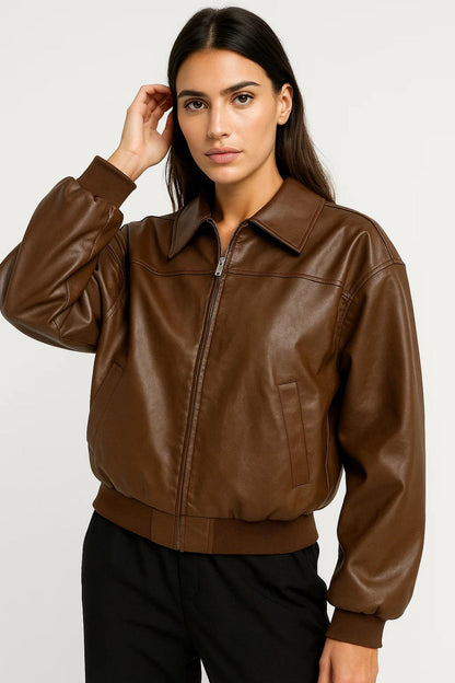Kurze Jacke | Klassischer Reissverschluss mit Kragen | Lässiger Stil