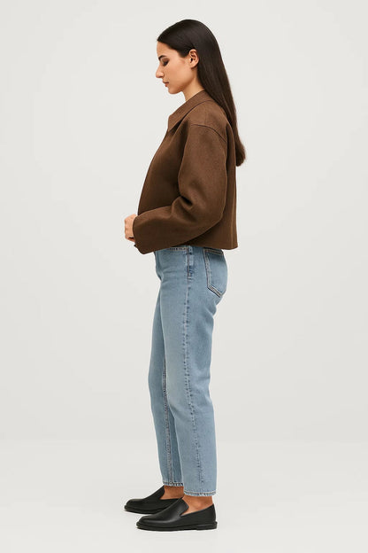 Kurzjacke mit weitem Schnitt | Cropped Design | Minimalistischer Look