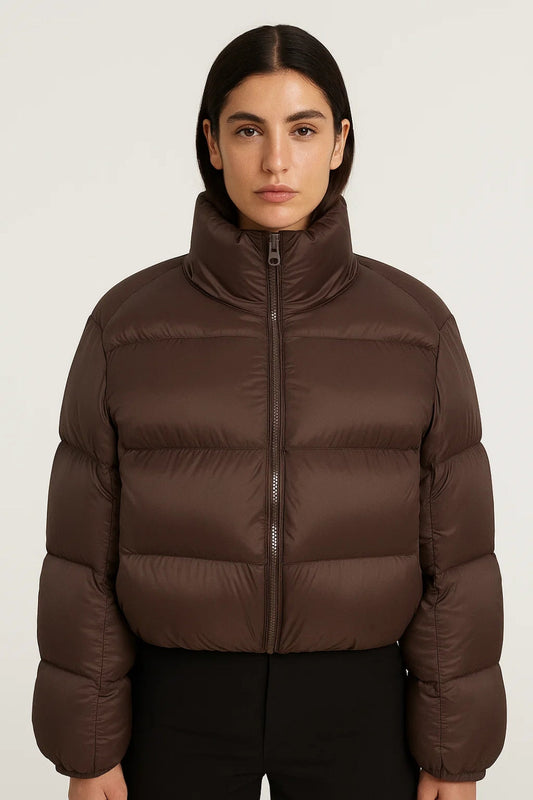 Kurze Damen Steppjacke mit Stehkragen | Minimalistisches Design | Wärmend und Vielseitig