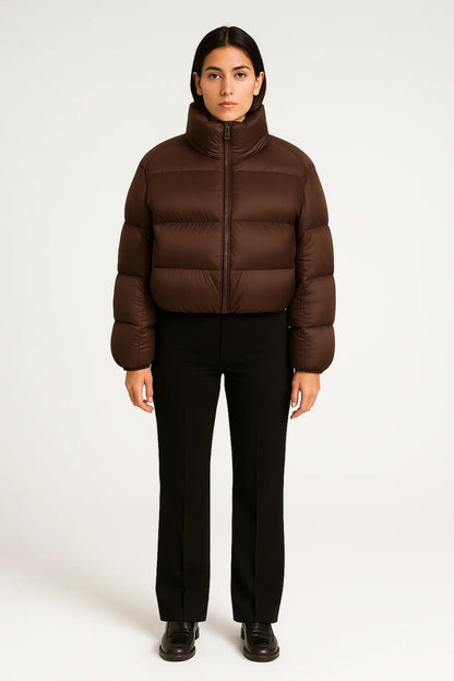 Kurze Damen Steppjacke mit Stehkragen | Minimalistisches Design | Wärmend und Vielseitig