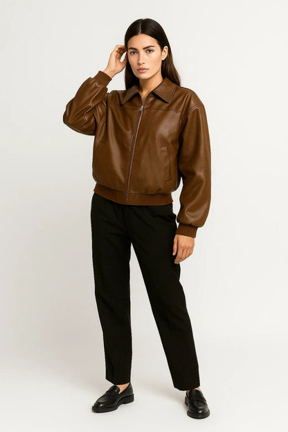 Kurze Jacke | Klassischer Reissverschluss mit Kragen | Lässiger Stil