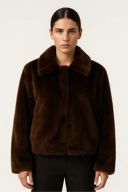 Kunstfelljacke Braun | Weich und Elegant | Ideal für Herbst und Winter