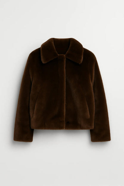 Kunstfelljacke Braun | Weich und Elegant | Ideal für Herbst und Winter