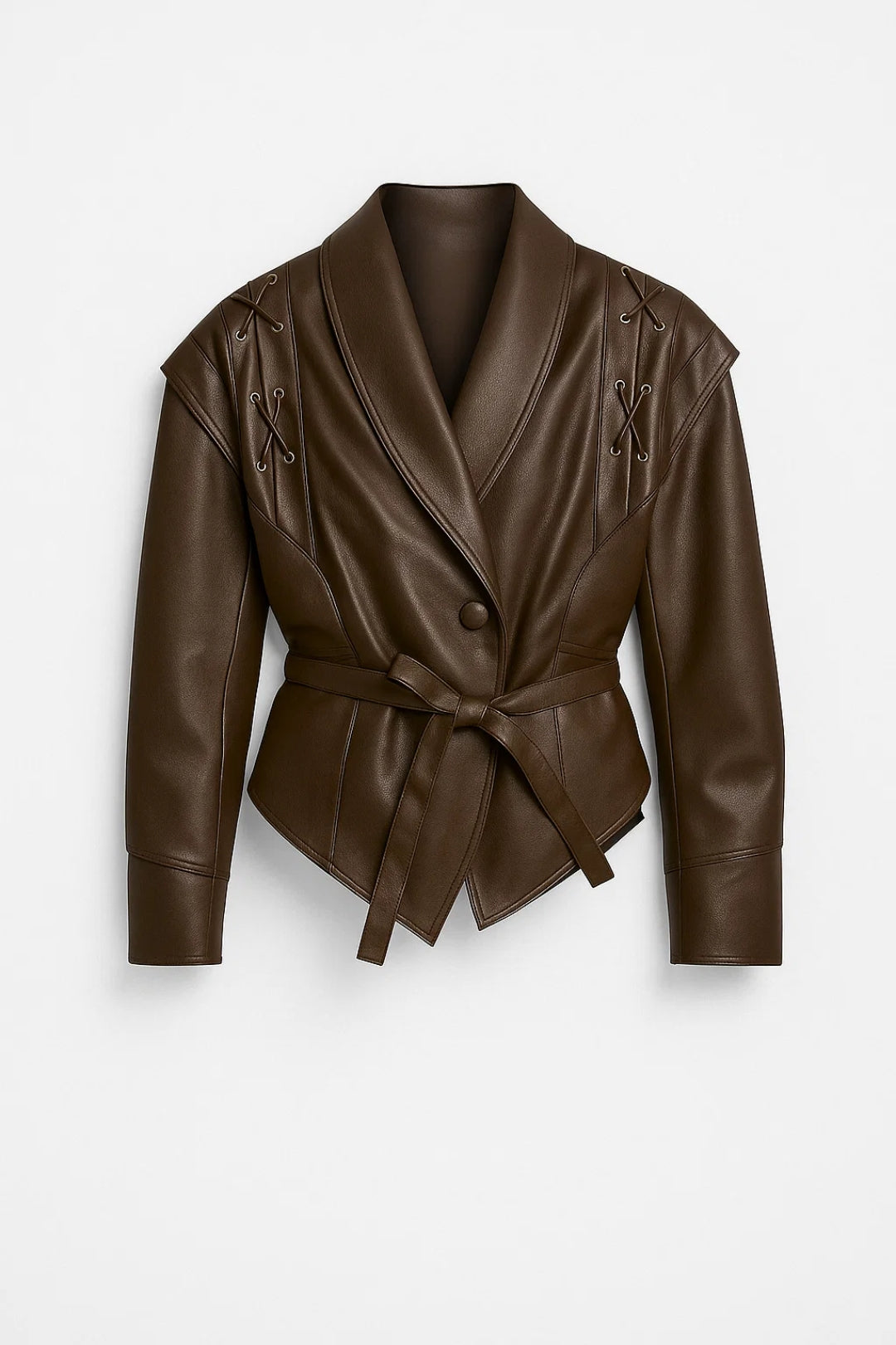 Kurze Jacke | Bindegürtel mit Zierdetails | Eleganter Schnitt