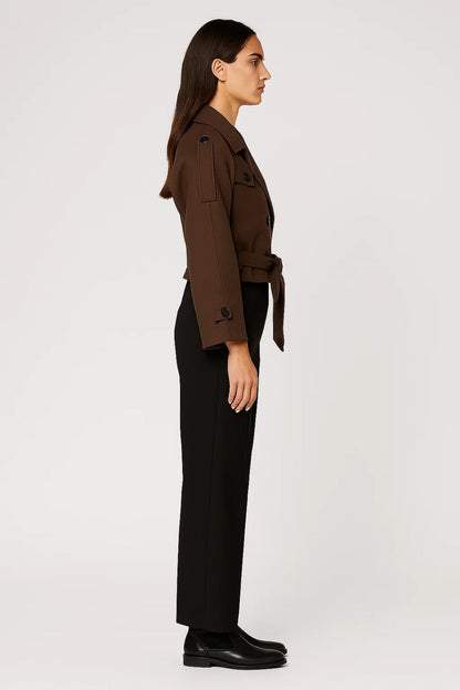 Kurz-Trenchcoat mit Gürtel | Doppelreihig | Zeitloser Klassiker