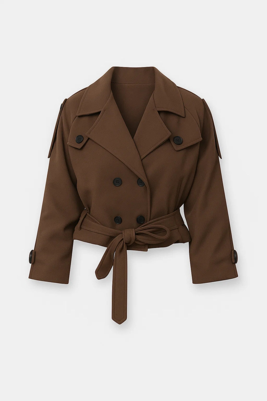 Kurz-Trenchcoat mit Gürtel | Doppelreihig | Zeitloser Klassiker