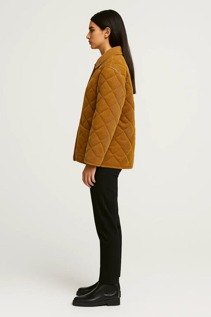 Steppjacke aus Cord | Mit Druckknöpfen | Lockerer Schnitt