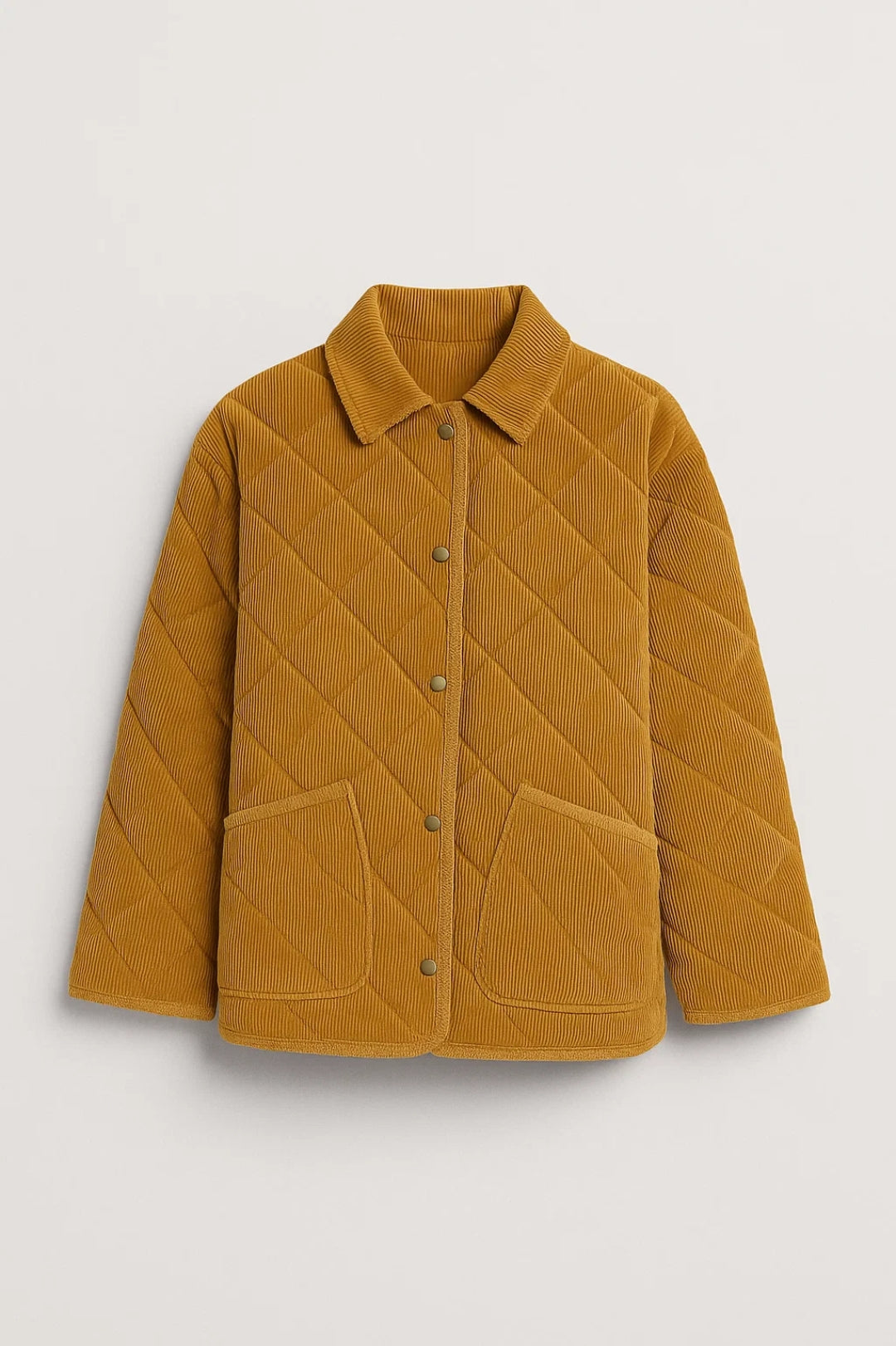 Steppjacke aus Cord | Mit Druckknöpfen | Lockerer Schnitt