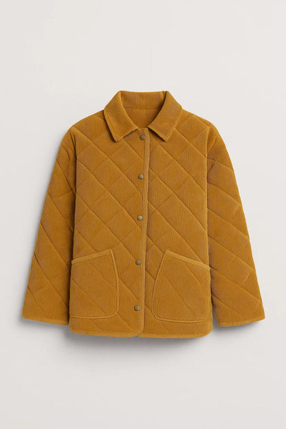 Steppjacke aus Cord | Mit Druckknöpfen | Lockerer Schnitt