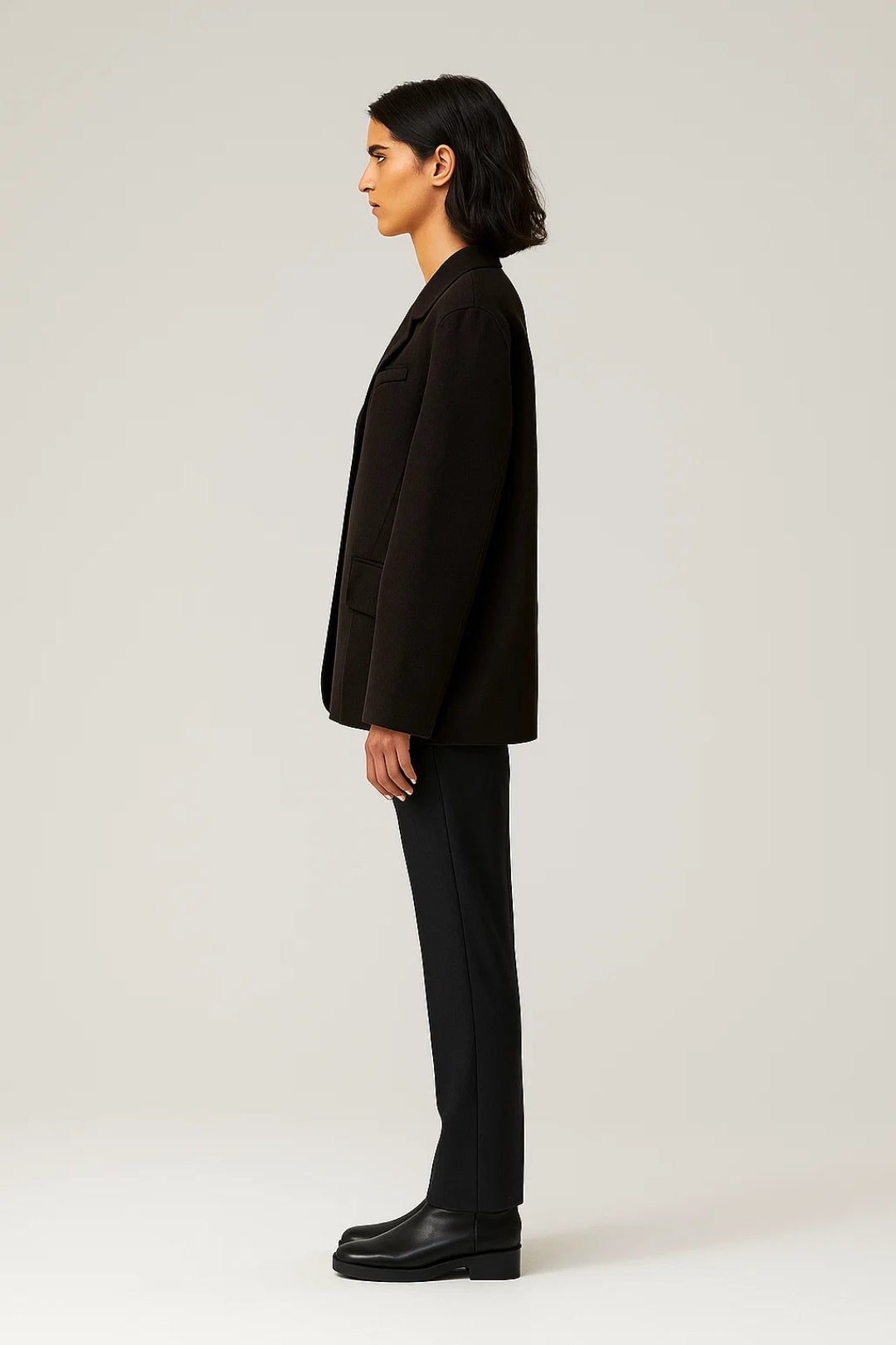 Langer Damenblazer mit Reverskragen | Zweireihiger Verschluss | Klassisch und Elegant