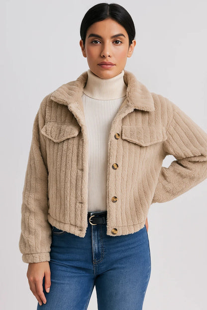 Kurze Jacke | Weiches Design mit Knöpfen | Lässiger Stil