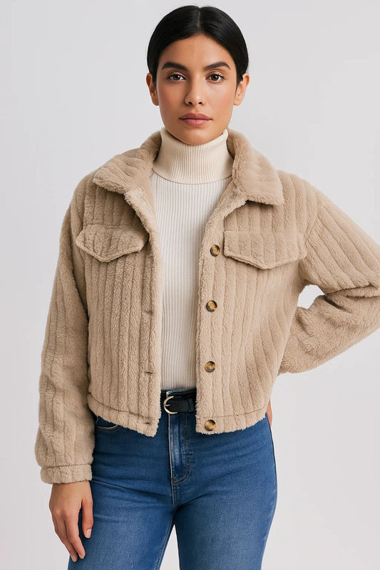 Kurze Jacke | Weiches Design mit Knöpfen | Lässiger Stil