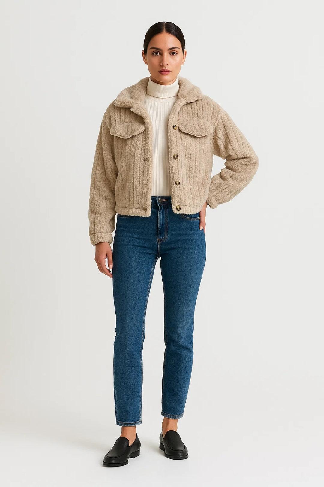 Kurze Jacke | Weiches Design mit Knöpfen | Lässiger Stil