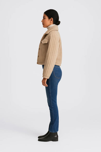 Kurze Jacke | Weiches Design mit Knöpfen | Lässiger Stil