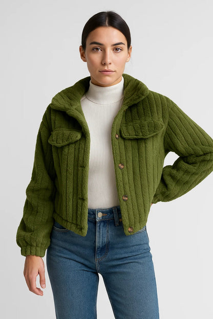 Kurze Jacke | Weiches Design mit Knöpfen | Lässiger Stil