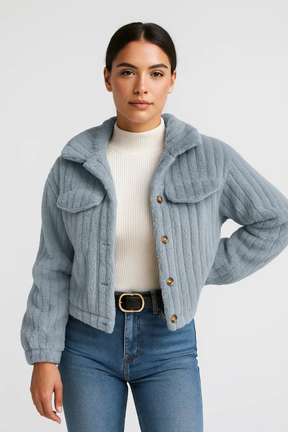 Kurze Jacke | Weiches Design mit Knöpfen | Lässiger Stil