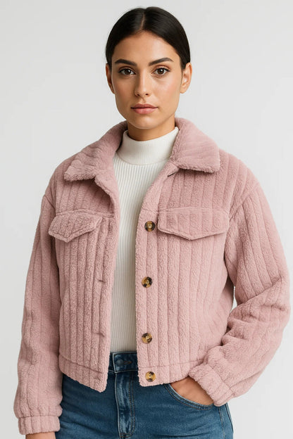 Kurze Jacke | Weiches Design mit Knöpfen | Lässiger Stil