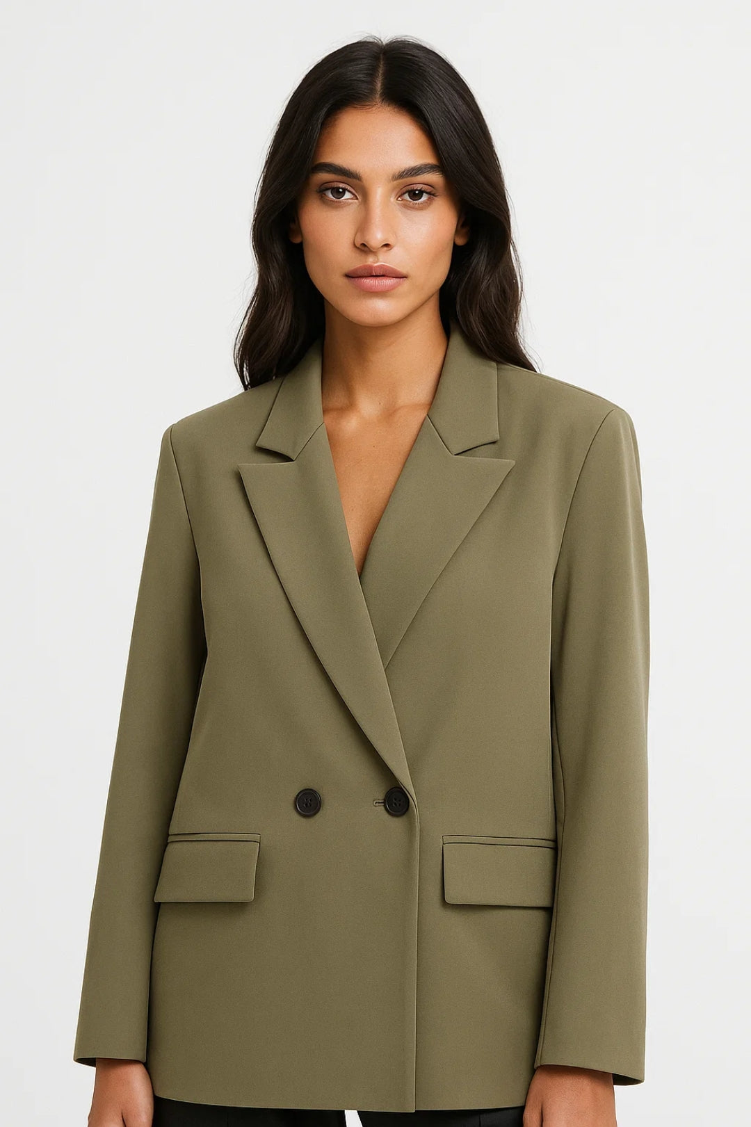 Langer Blazer | Zweireihiger Schnitt mit Reverskragen | Moderner Business-Stil