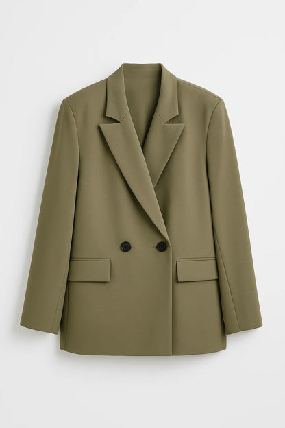 Langer Blazer | Zweireihiger Schnitt mit Reverskragen | Moderner Business-Stil