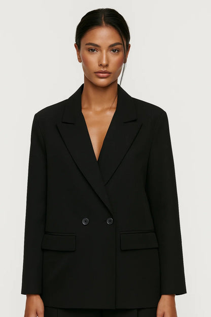 Langer Blazer | Zweireihiger Schnitt mit Reverskragen | Moderner Business-Stil