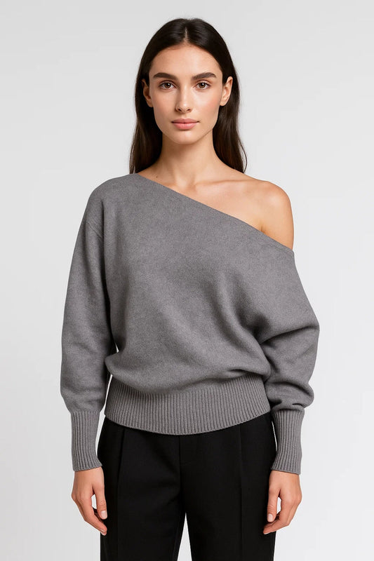 Pullover | Asymmetrischer Ausschnitt mit Schulterdetail | Moderner Stil