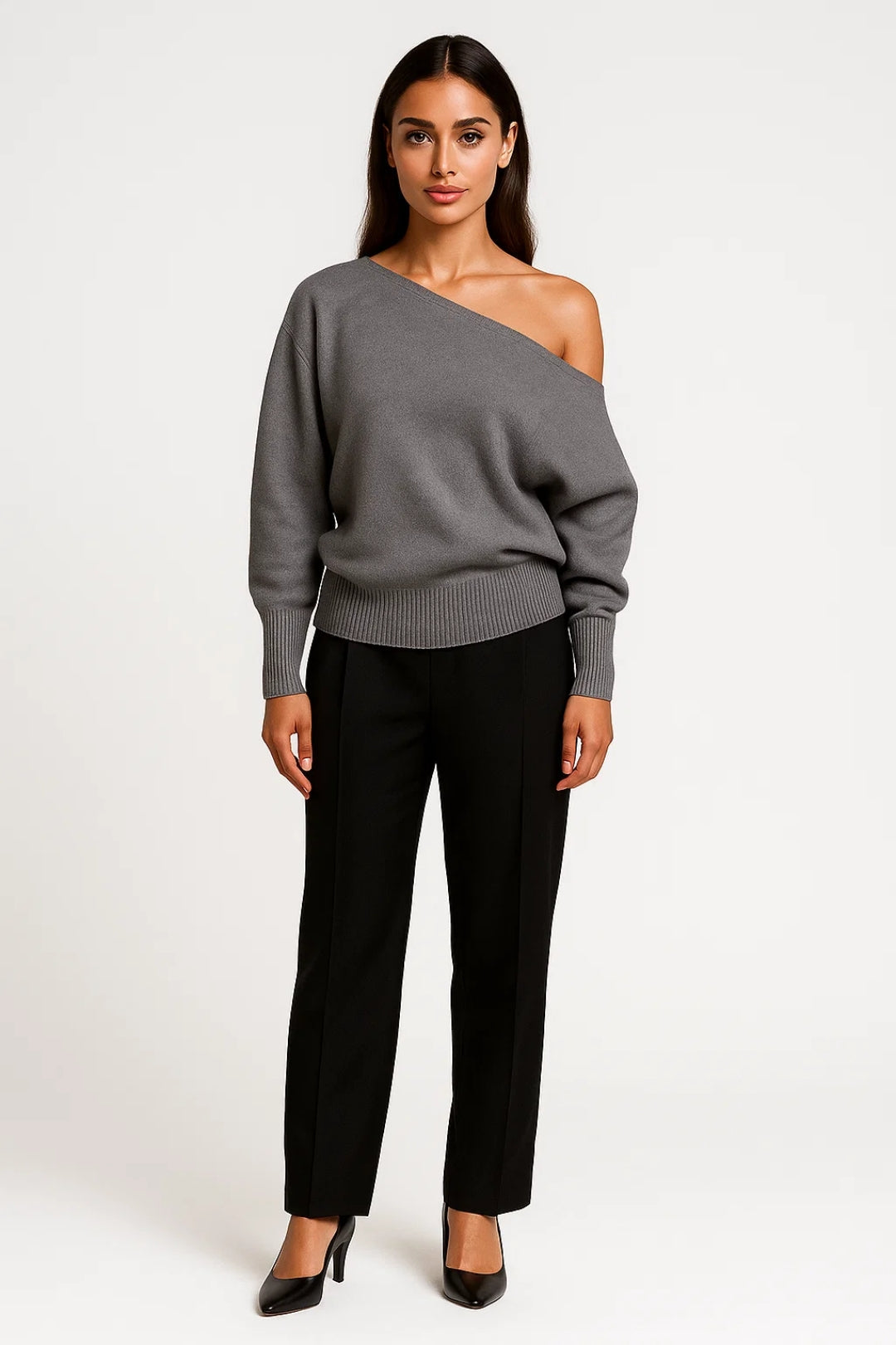 Pullover | Asymmetrischer Ausschnitt mit Schulterdetail | Moderner Stil